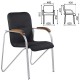 Кресло для приемных и переговорных BRABIX 'Samba CF-104', серый, орех (D-8), к/з черный, собрано, 532759