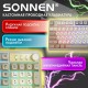 Клавиатура проводная бесшумная USB, 102+98 клавиш, LED-подсветка, SONNEN K620, слоновая кость / серая, 513950
