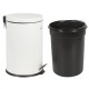 Ведро-контейнер для мусора (урна) с педалью ЛАЙМА 'Classic', 20 л, белое, глянцевое, металл, со съемным внутренним ведром, 604949