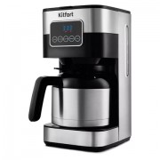 Кофеварка капельная KITFORT КТ-752, 900 Вт, объем 1,25 л, дисплей, черный/стальной