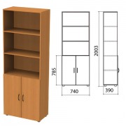Шкаф полузакрытый 'Фея', 740х390х2000 мм, цвет орех милан (КОМПЛЕКТ)