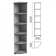 Шкаф (стеллаж) угловой 'Монолит', 390х390х2050 мм, 4 полки, цвет серый, УМ46.11