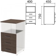 Крышка и фасады ящиков для тумбы приставной 'Канц' 400х450х750 мм, цвет венге, ТК31.16.2