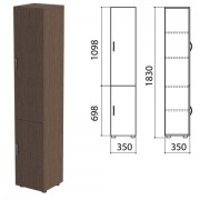 Шкаф закрытый 'Канц', 350х350х1830 мм, цвет венге (КОМПЛЕКТ)