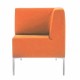 Кресло мягкое угловое 'Хост' М-43, 620х620х780 мм, без подлокотников, экокожа, оранжевое