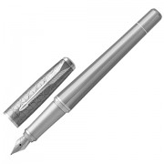 Ручка перьевая PARKER 'Urban Premium Silvered Powder CT', корпус серебристый, хромированные детали, синяя, 1931595