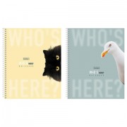 Тетрадь А5 96 л., HATBER, спираль, клетка, матовая ламинация, 'Кто здесь?' (микс в спайке), 093670, 96Т5лВ1сп