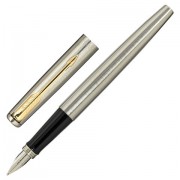Ручка перьевая PARKER 'Jotter Core Stainless Steel GT', ежедневник А5 черный, пакет, 880902