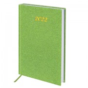 Ежедневник датированный 2022 А5 (138х213мм) BRAUBERG Sparkle зеленый, 112827