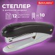 Степлер №10 BRAUBERG 'Original', до 12 листов, с антистеплером, черный, 222529