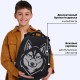 Ранец BRAUBERG SHINY, 2 отделения, с брелоком, 'Хаски', СВЕТЯЩИЙСЯ РИСУНОК, 38х28х14 см, 271383