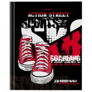 Дневник 5-11 класс 48л, твердый, BRAUBERG, выборочный лак, с подсказом, Кеды, 106889