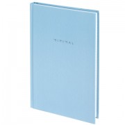 Блокнот А5 134х206 мм, 80 л., твёрдый, клетка, BRAUBERG 'Minimal', голубой, 116442