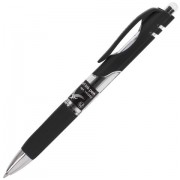 Ручка гелевая автоматическая с грипом BRAUBERG 'Black Jack', ЧЕРНАЯ, трехгранная, узел 0,7 мм, линия письма 0,5 мм, 141552