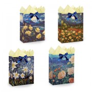 Пакет подарочный (1 штука) 18х10х23 см (M), '3D Flowers', ассорти, с тишью, ЗОЛОТАЯ СКАЗКА, 700809