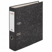 Папка-регистратор STAFF 'Basic' БЮДЖЕТ с мраморным покрытием, 70 мм, без уголка, черный корешок, 227185