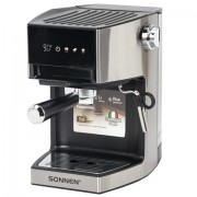 Кофеварка рожковая с дисплеем SONNEN CM-2066, ручной капучинатор, сенсор, 1 л, 950 Вт, 19 бар, 457882