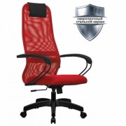Кресло офисное МЕТТА 'SU-B-8' пластик, ткань-сетка, сиденье мягкое, красное