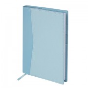 Ежедневник недатированный В6 130х185 мм BRAUBERG 'Glam', под кожу, 160 л., голубой, 116220