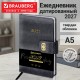 Ежедневник датированный 2027, А5, 138х213 мм, BRAUBERG 'Elegant', под кожу, застежка, черный, 118016
