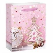 Пакет подарочный новогодний 17,8x9,8x22,9 см ЗОЛОТАЯ СКАЗКА 'Lilac Story', фольга, розовый, 608233