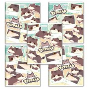 Тетрадь А5 48 л. BRAUBERG скоба, клетка, выборочный лак, кросс-серия МИЛЫЕ КОТЫ, 405193