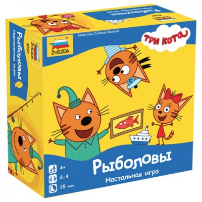 Игра-ходилка настольная детская 'Три кота. Рыболовы', игровое поле, фишки, жетоны, ЗВЕЗДА, 8767