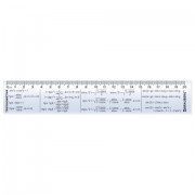 Линейка пластиковая 20 см BRAUBERG, справочная, тригонометрия, 210898