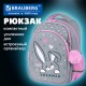 Рюкзак BRAUBERG OPTIMA, 2 отделения, с брелоком, 'Curious bunny', 36х27х18 см, 272098