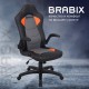 Кресло компьютерное BRABIX 'Skill GM-005', откидные подлокотники, экокожа, черное/оранжевое, 532495