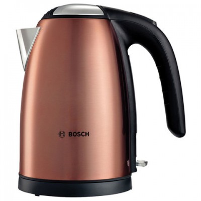 Чайник BOSCH TWK7809, 1,7 л, 2200 Вт, закрытый нагревательный элемент, нержавеющая сталь, медный