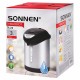 Термопот SONNEN TP-28, 3 л, 900 Вт, 1 температурный режим, ручной насос, сталь, черный/серебро, 456712