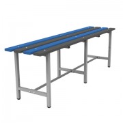 Скамья пластиковая влагостойкая на металлокаркасе 'СТ 3П', 1500х350х460 мм, регулируемые опоры, каркас металлический серый, сиденье пластик