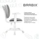 Кресло детское BRABIX 'Fancy MG-201W', с подлокотниками, пластик белый, велюр, серое, 533010