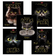 Тетрадь А5 48 л., HATBER скоба, клетка, матовая ламинация, 3D-лак, 'Волшебные глаза' (микс), 088313, 48Т5лолВ1