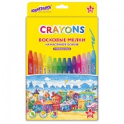 Восковые мелки утолщенные на масляной основе ЮНЛАНДИЯ 'ДОМИКИ', 36 цветов, 273092