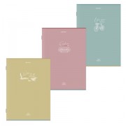 Тетрадь А4, 96 л., BRAUBERG, скоба, клетка, глянцевый лак, 'Pastel', (микс в спайке), 405323