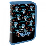 Пенал ПИФАГОР, 1 отделение, ламинированный картон, 19х11 см, Angry shark, 272243