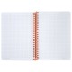 Тетрадь обложка пластик, А5 80 л., спираль пластик, резинка, клетка, BRAUBERG, черный/оранжевый, 405386