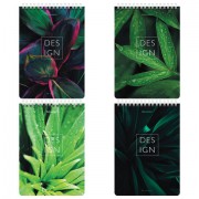 Блокнот А5 (146х206 мм), 80 л., гребень, картон, жесткая подложка, клетка, BRAUBERG, 'Растения', 114388