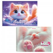 Альбомы для рисования ДЭК, А4, 40 л., КОМПЛЕКТ 2 шт., гребень, Soft-touch, BRAUBERG, 200х290 мм, 'Лапки', 107747