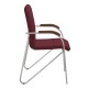 Кресло для приемных и переговорных 'Samba' (дерево 1.023), хромированный каркас, кожзам бордовый V-25