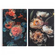 Тетрадь А4 96 л. BRAUBERG, на сшивке с корешком, клетка, обложка картон, 'Flowers', 405286