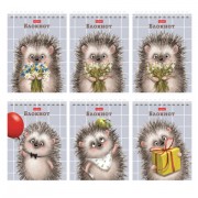 Блокнот МАЛЫЙ ФОРМАТ А6, 40 л., гребень, картон, клетка, HATBER, 'Хорошо быть ёжиком', 080472, 40Б6В1гр