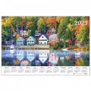 Календарь настенный листовой, 2023г, формат А1 90х60см, Отражение, HATBER, Кл1_27070