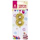 Свеча-цифра для торта '8' золотая с глиттером, 6 см, ЗОЛОТАЯ СКАЗКА, на шпажке, в блистере, 591421