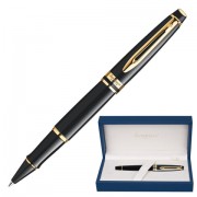 Ручка-роллер подарочная WATERMAN 'Expert 3 Black Lacquer GT', черный лак, позолоченные детали, черная, S0951680