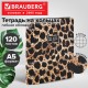 Тетрадь на кольцах А5, 175х215 мм, 120 л., под кожу, BRAUBERG VISTA, 'Леопард', 405209