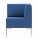 Кресло мягкое угловое 'Хост' М-43, 620х620х780 мм, без подлокотников, экокожа, голубое