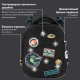 Ранец BRAUBERG PREMIUM, 2 отделения, с брелком, 'Space mission', LED ЛАМПОЧКИ, 38х29х16 см, 270599